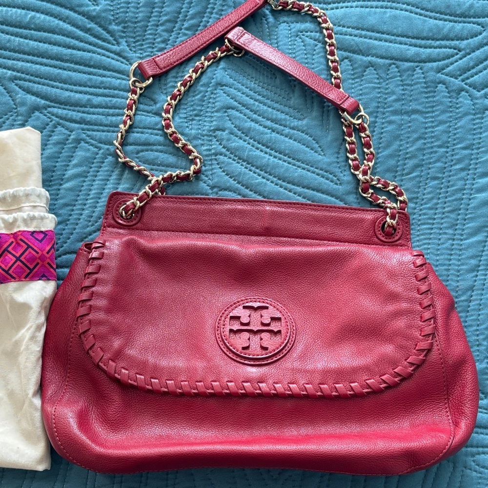 Tory Burch Cherry Leather Shoulder Bag